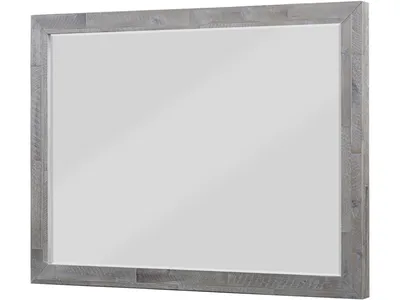 Alexandra Solid Wood Solid Wood Beveled Glass Mirror in Rustic Latte - Alternative View