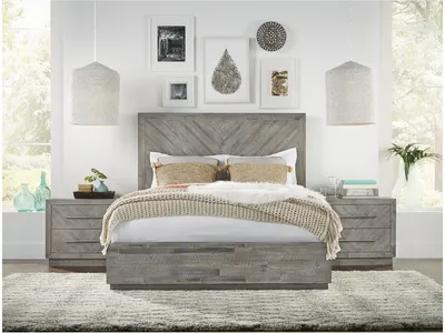 Alexandra Solid Wood Storage Bed in Rustic Latte