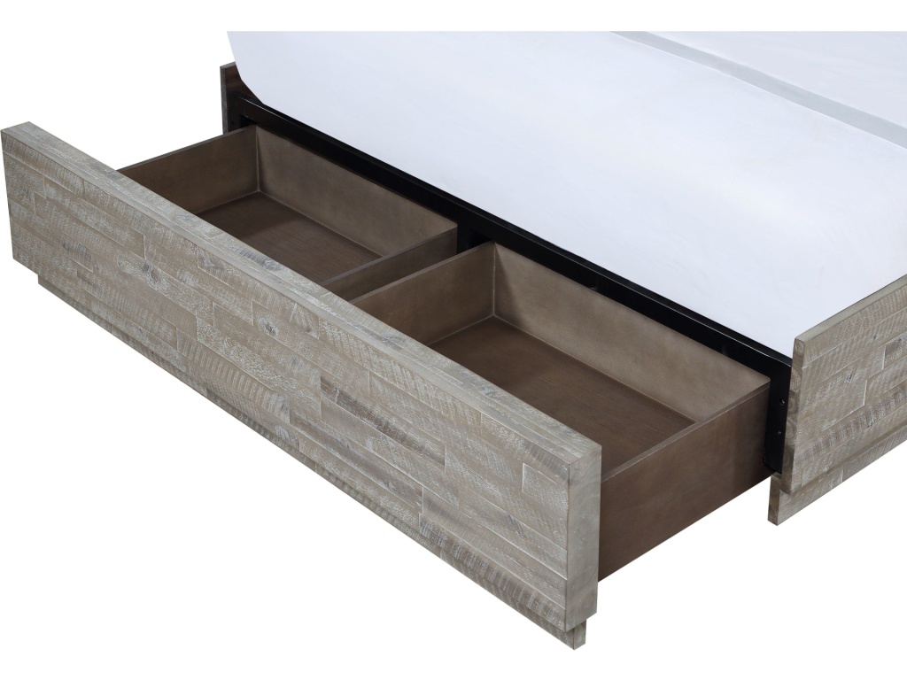 Alexandra Solid Wood Storage Bed in Rustic Latte - image 5