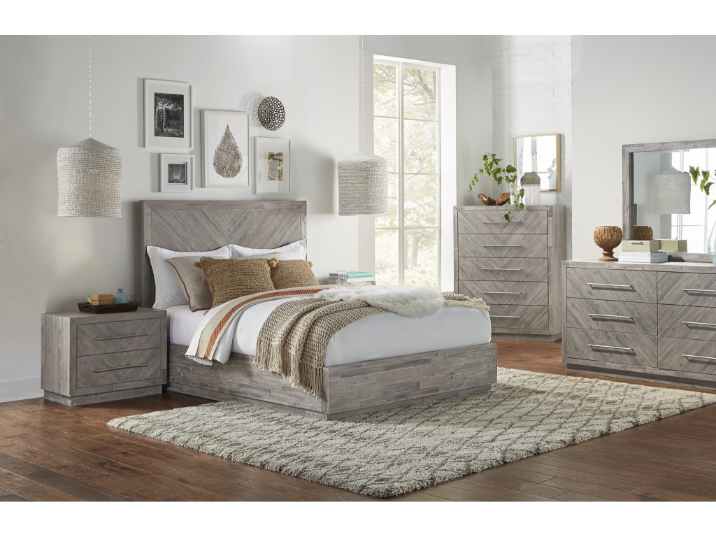Alexandra Solid Wood Two Drawer Nightstand in Rustic Latte - image 1