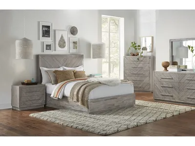 Alexandra Solid Wood Two Drawer Nightstand in Rustic Latte - Alternative View