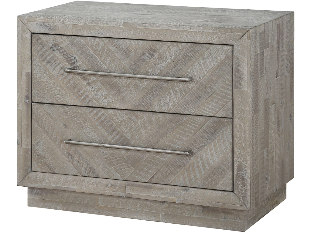 Alexandra Solid Wood Two Drawer Nightstand in Rustic Latte - image 2