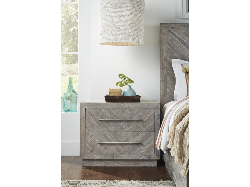 Alexandra Solid Wood Two Drawer Nightstand in Rustic Latte - main image