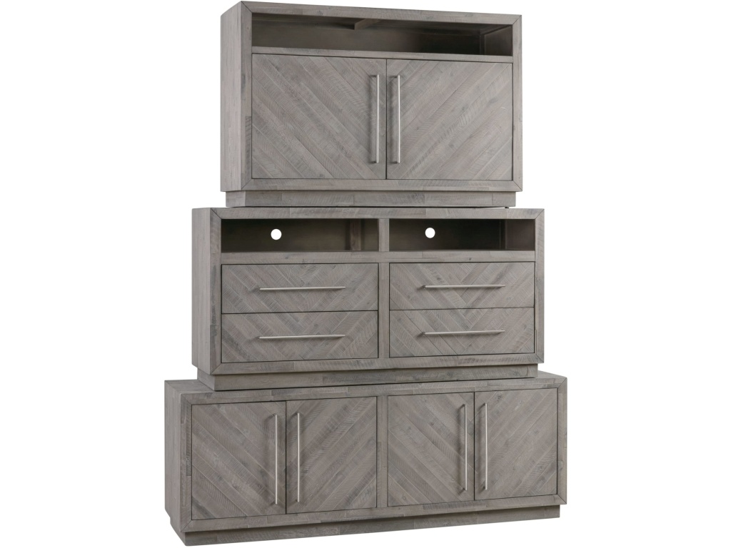 Alexandrda Solid Wood 74 inch Media Console in Rustic Latte - image 2