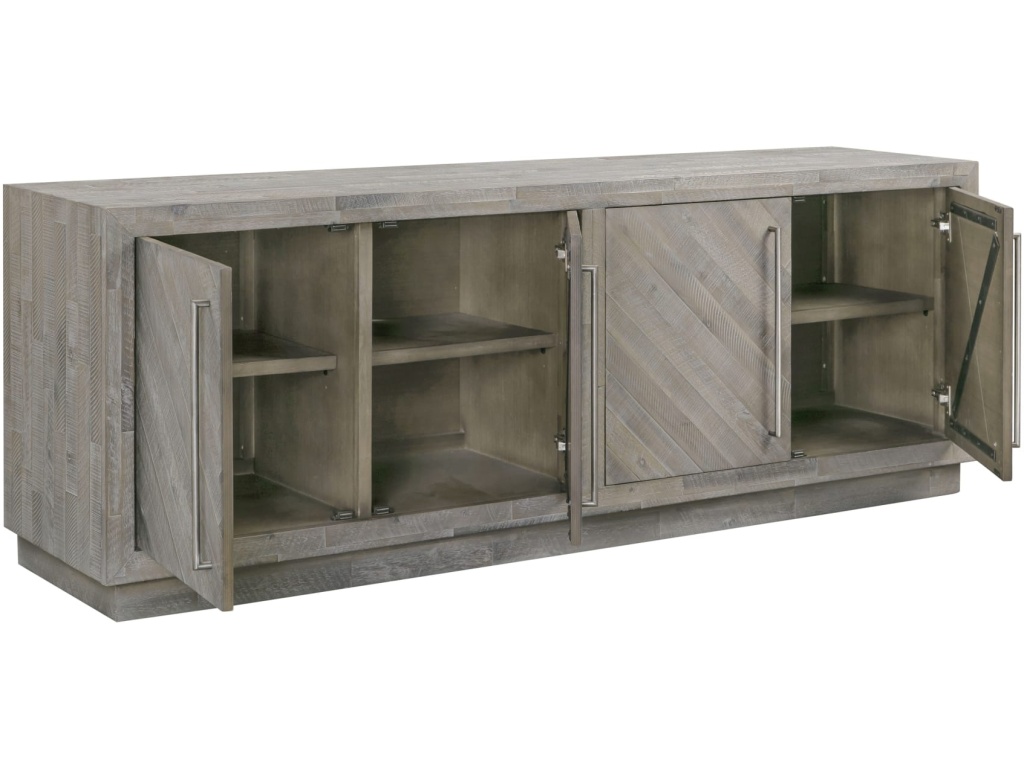 Alexandrda Solid Wood 74 inch Media Console in Rustic Latte - image 6