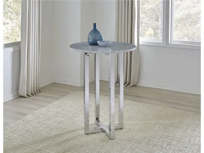 Amalfi 32 inch Round Carrara Marble Top Bar Table