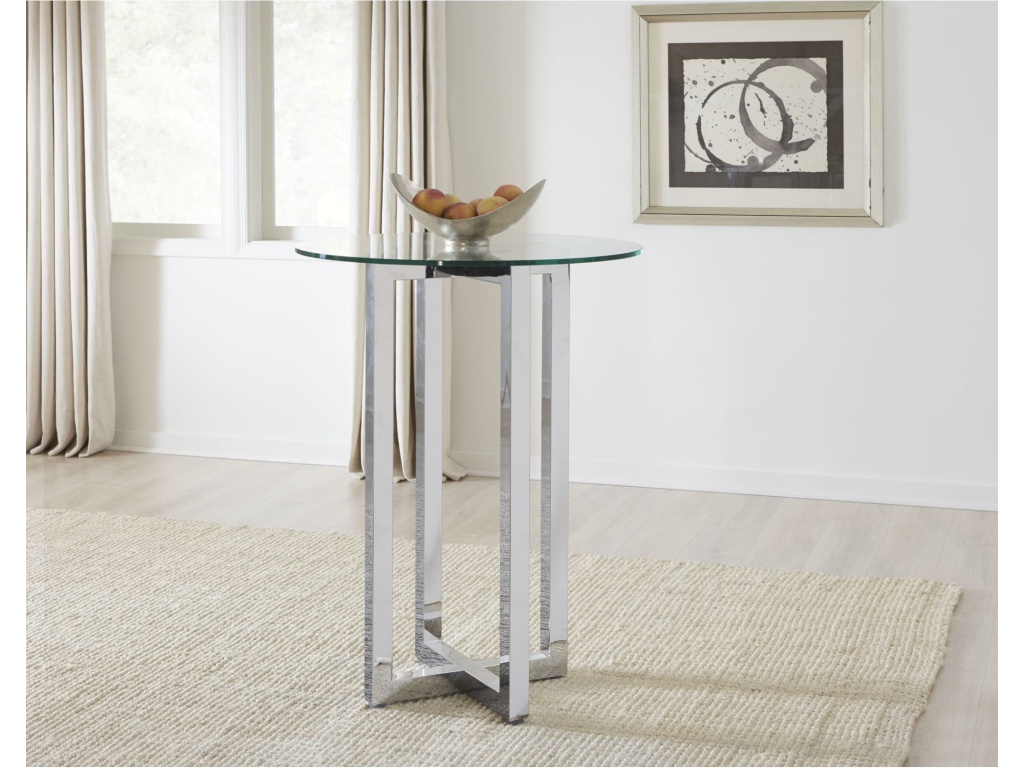 Amalfi 32 inch Round Glass Top Bar Table - main image