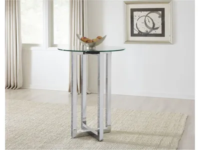 Amalfi 32 inch Round Glass Top Bar Table