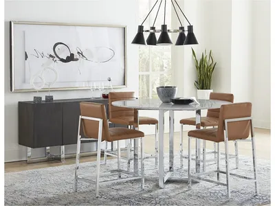 Amalfi 48 inch Round Carrara Marble Top Counter Table