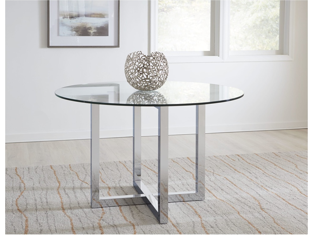 Amalfi 48 inch Round Glass Top Dining Table - main image