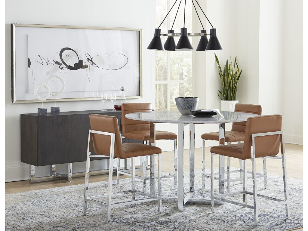 Amalfi 54 inch Round Carrara Marble Top Counter Table - image 1