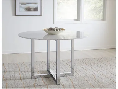 Amalfi 54 inch Round Carrara Marble Top Counter Table