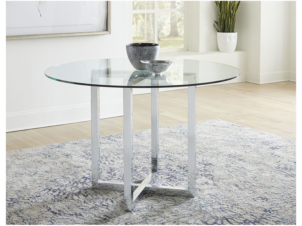 Amalfi 54 inch Round Glass Top Counter Table - main image