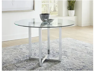 Amalfi 54 inch Round Glass Top Counter Table
