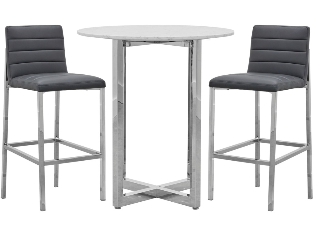 Amalfi Metal Back Bar Stool in Cobalt Leather - image 3