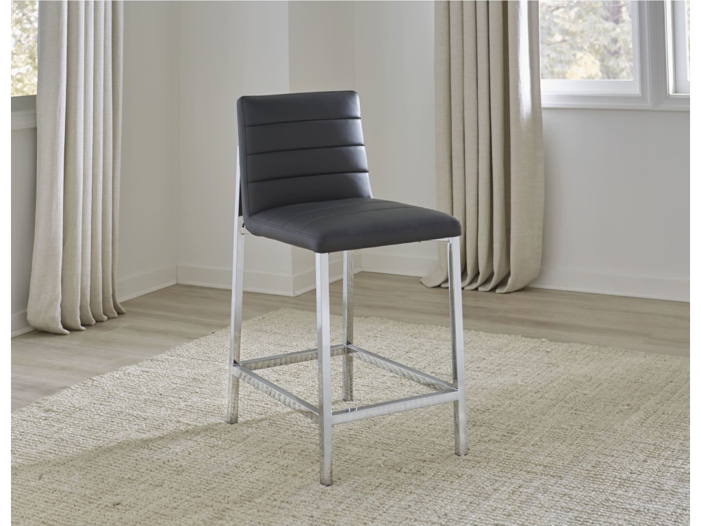 Amalfi Metal Back Bar Stool in Cobalt Leather - main image