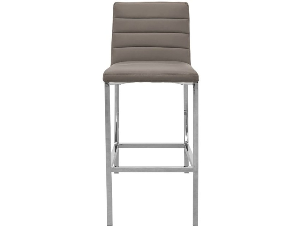 Amalfi Metal Back Bar Stool in Taupe Leather - image 1