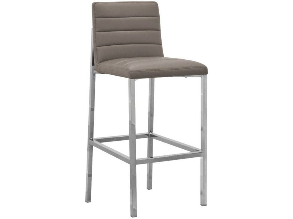 Amalfi Metal Back Bar Stool in Taupe Leather - main image