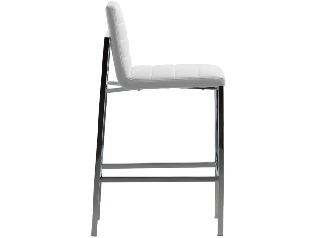 Amalfi Metal Back Bar Stool in White Leather - image 1