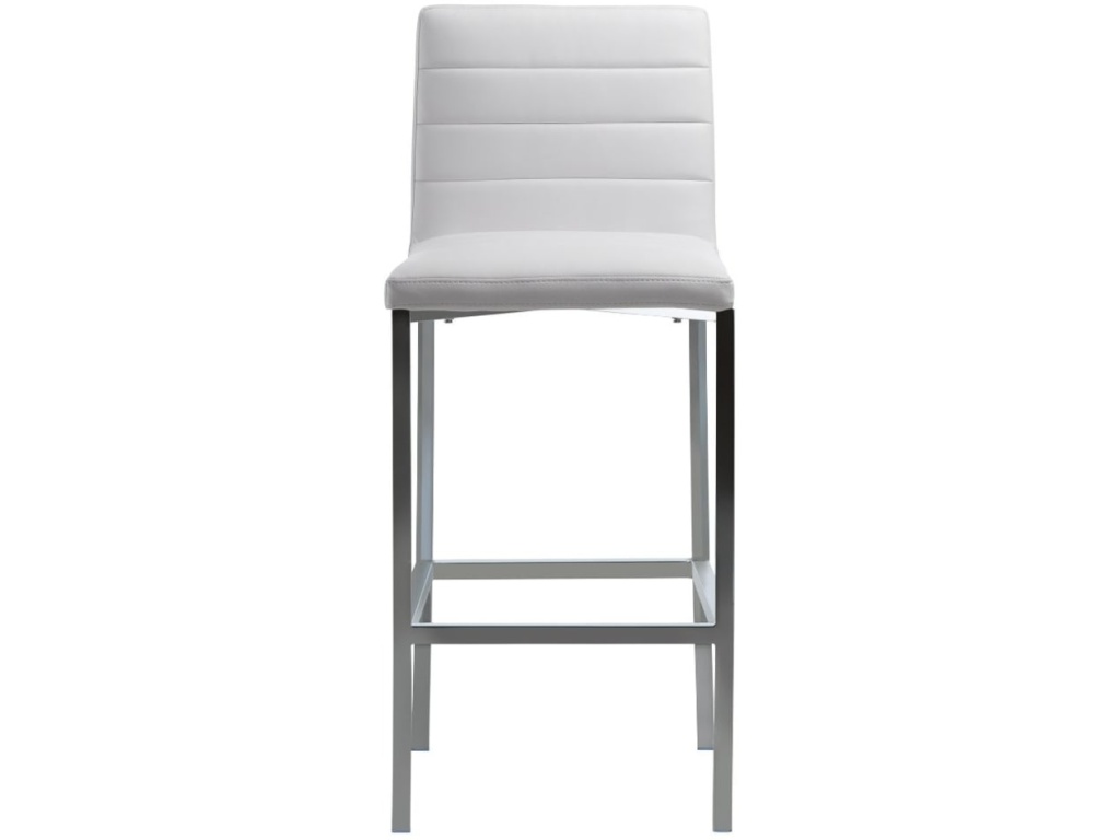 Amalfi Metal Back Bar Stool in White Leather - image 2