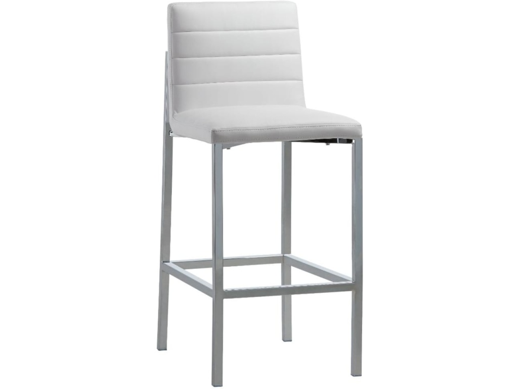 Amalfi Metal Back Bar Stool in White Leather - main image