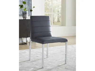 Amalfi Metal Back Chair in Cobalt Leather