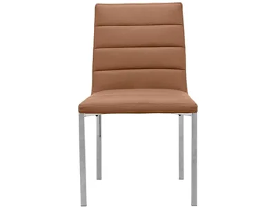 Amalfi Metal Back Chair in Cognac Leather - Alternative View
