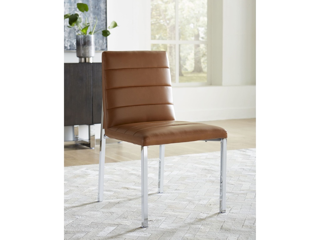 Amalfi Metal Back Chair in Cognac Leather - main image