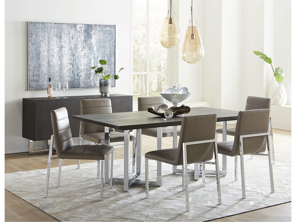 Amalfi Metal Back Chair in Taupe Leather - image 1