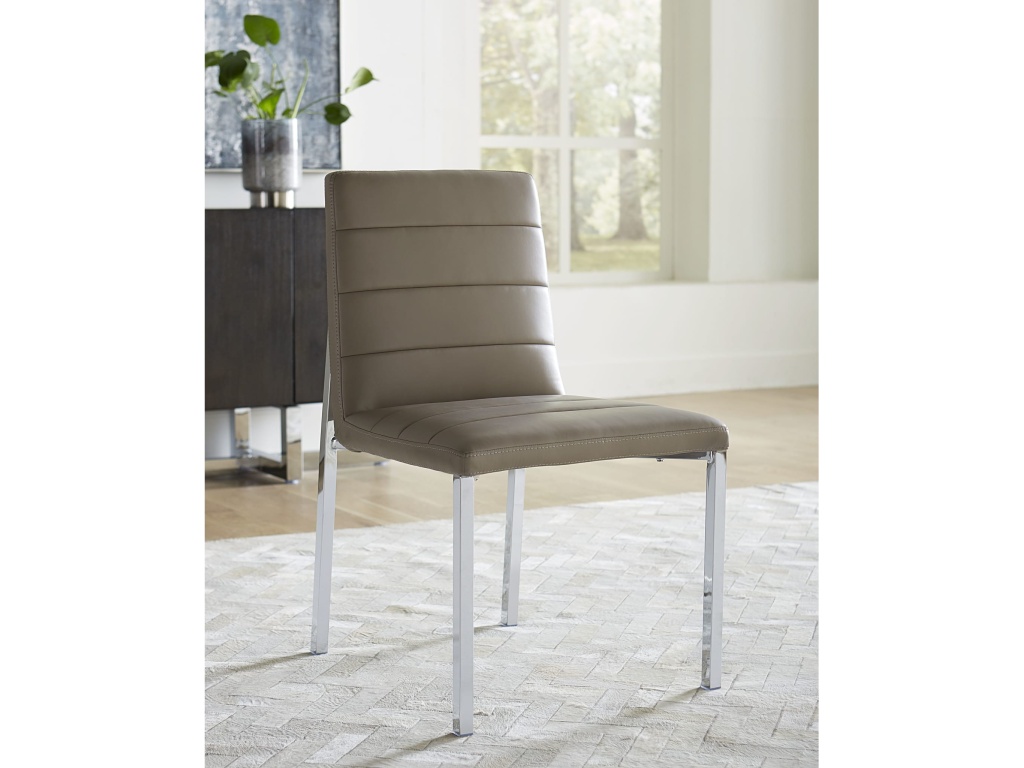 Amalfi Metal Back Chair in Taupe Leather - main image