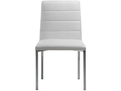 Amalfi Metal Back Chair in White Leather - Alternative View