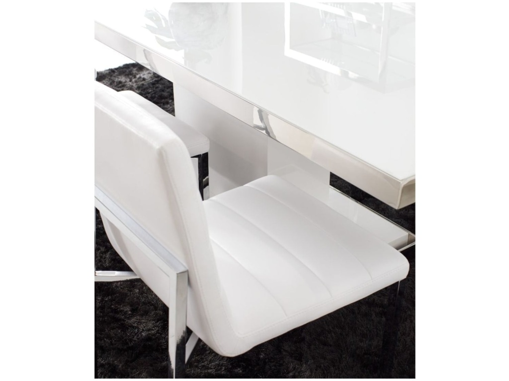 Amalfi Metal Back Chair in White Leather - image 3