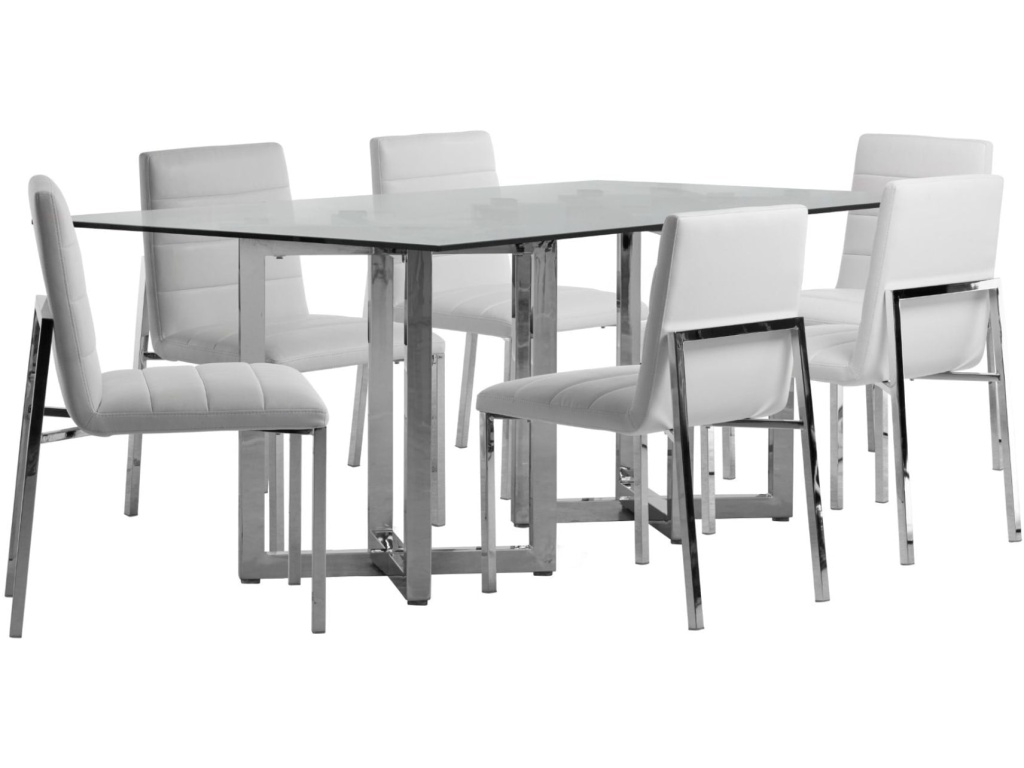 Amalfi Metal Back Chair in White Leather - image 4