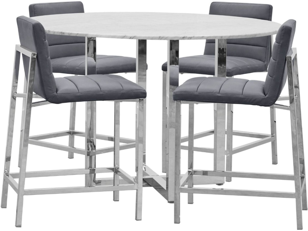 Amalfi Metal Back Counter Stool in Cobalt Leather - image 3