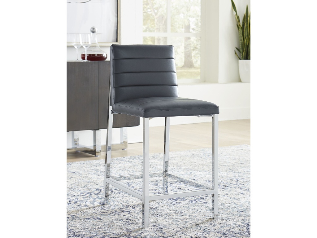 Amalfi Metal Back Counter Stool in Cobalt Leather - main image