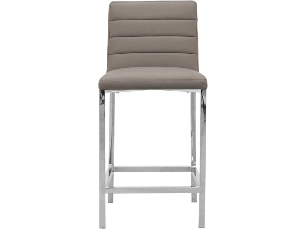 Amalfi Metal Back Counter Stool in Taupe Leather - image 1
