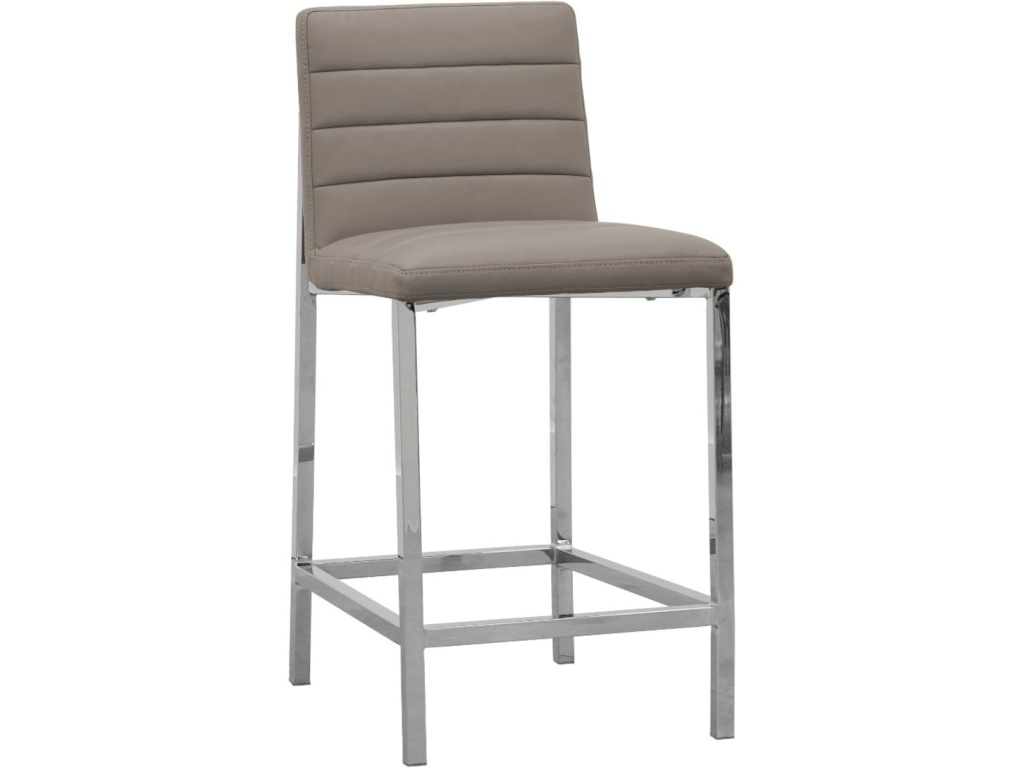 Amalfi Metal Back Counter Stool in Taupe Leather - image 2