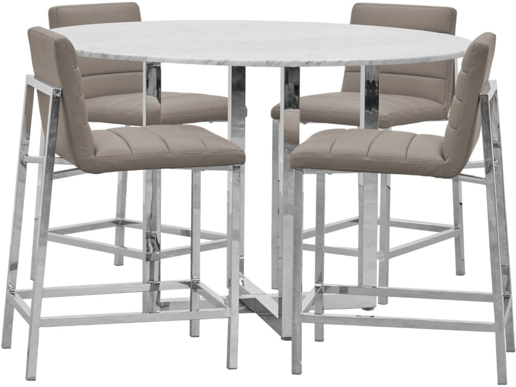 Amalfi Metal Back Counter Stool in Taupe Leather - image 3