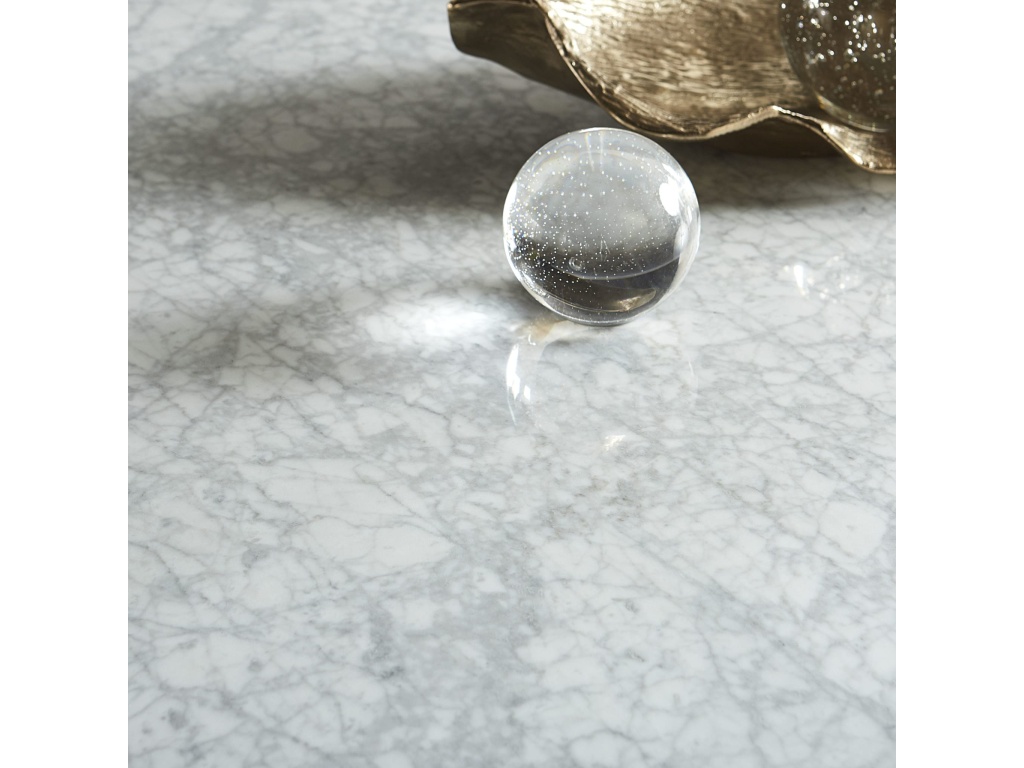 Amalfi Rectangular Carrara Marble Top Dining Table - image 1