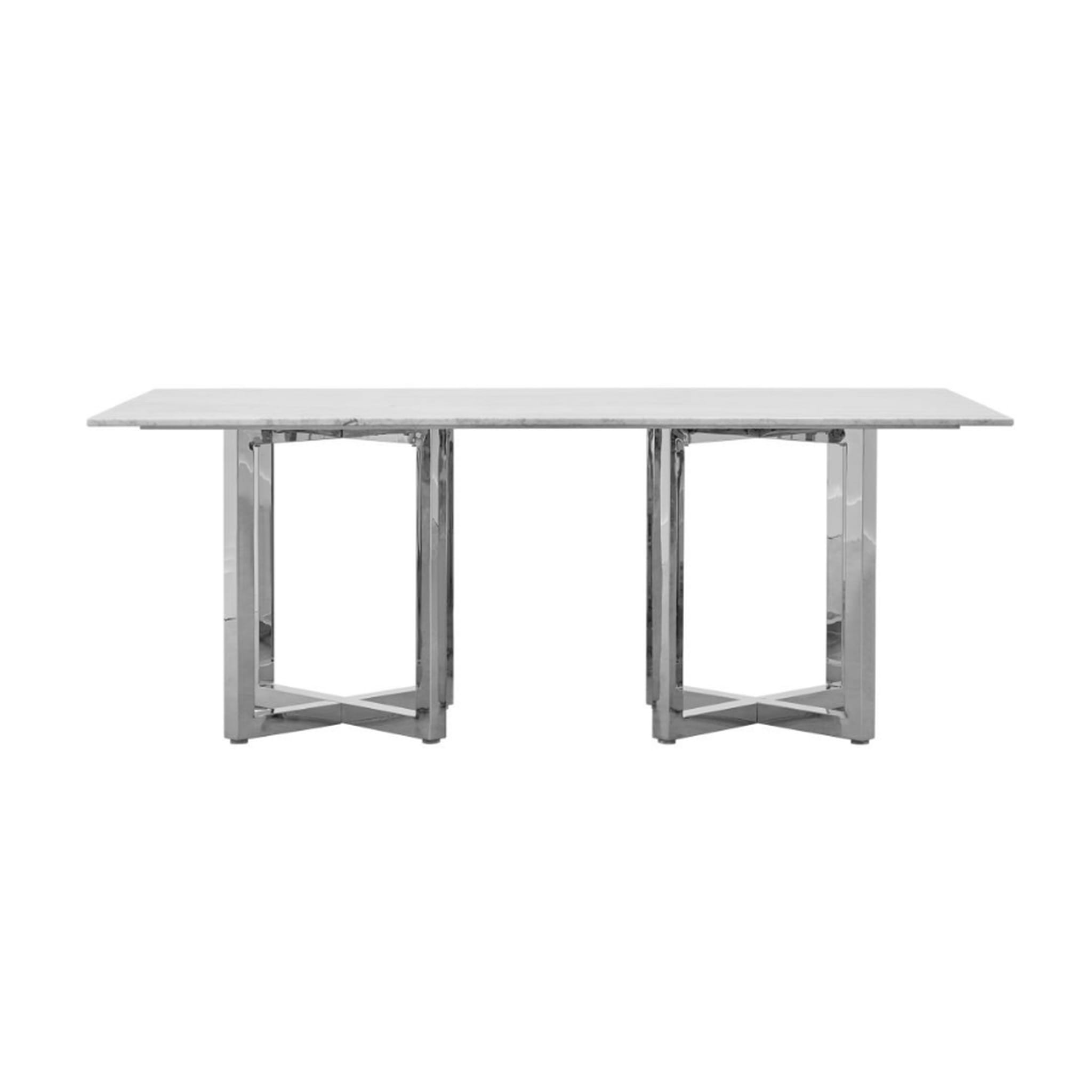 Amalfi Rectangular Carrara Marble Top Dining Table - image 2