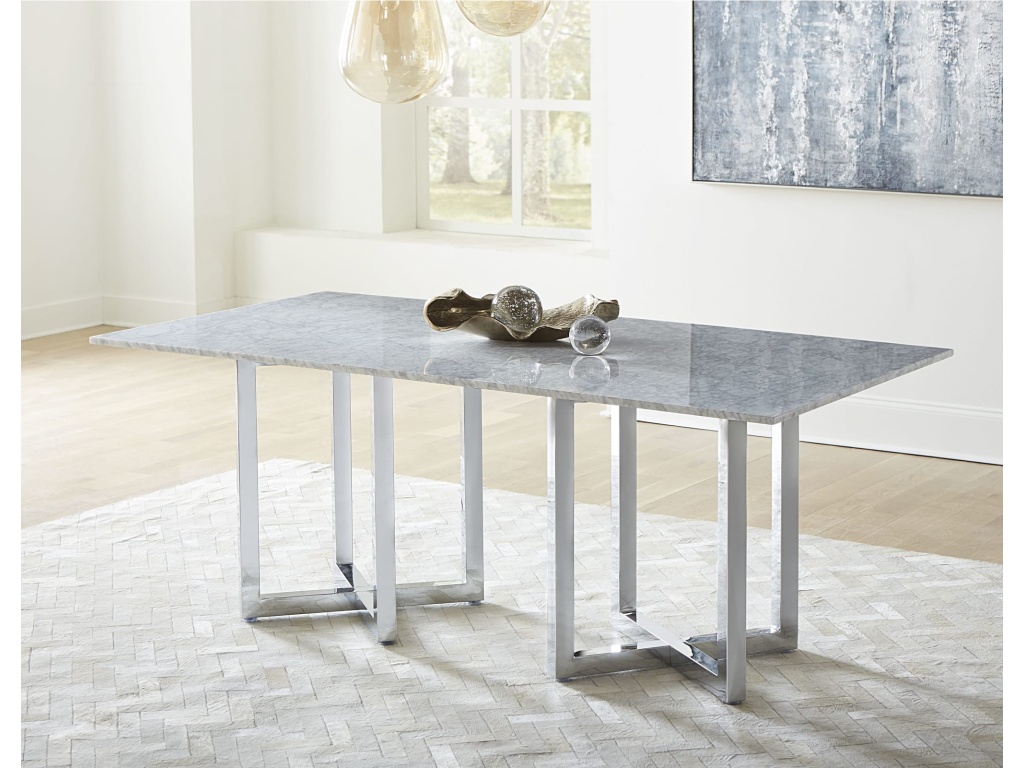 Amalfi Rectangular Carrara Marble Top Dining Table - main image