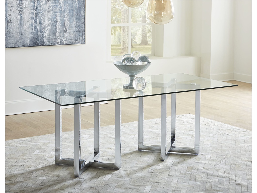 Amalfi Rectangular Glass Top Dining Table - main image