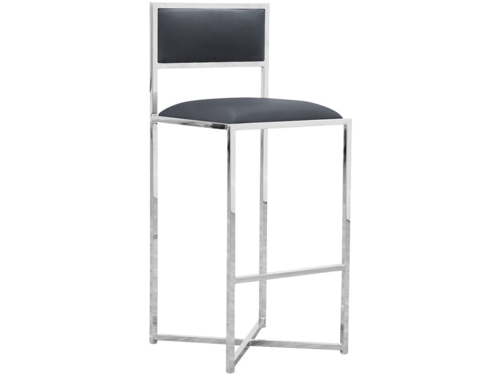 Amalfi X-Base Bar Stool in Cobalt Leather - image 3
