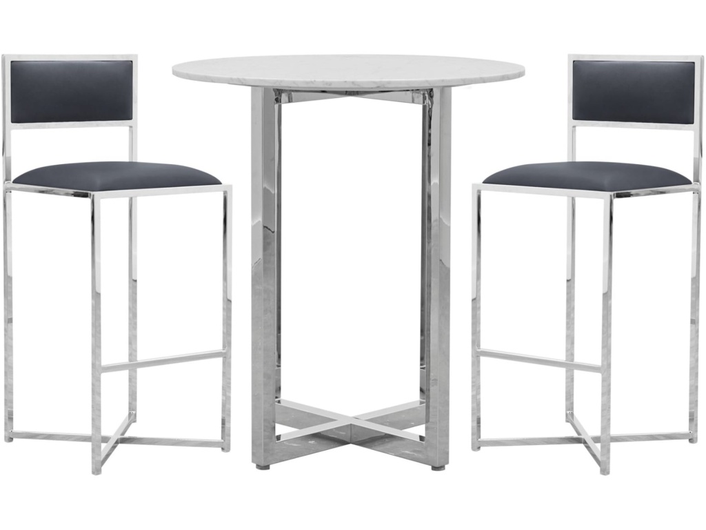 Amalfi X-Base Bar Stool in Cobalt Leather - image 4