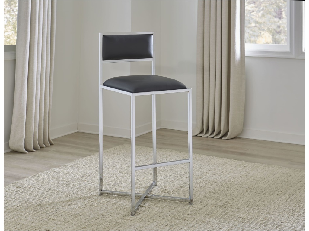 Amalfi X-Base Bar Stool in Cobalt Leather - main image