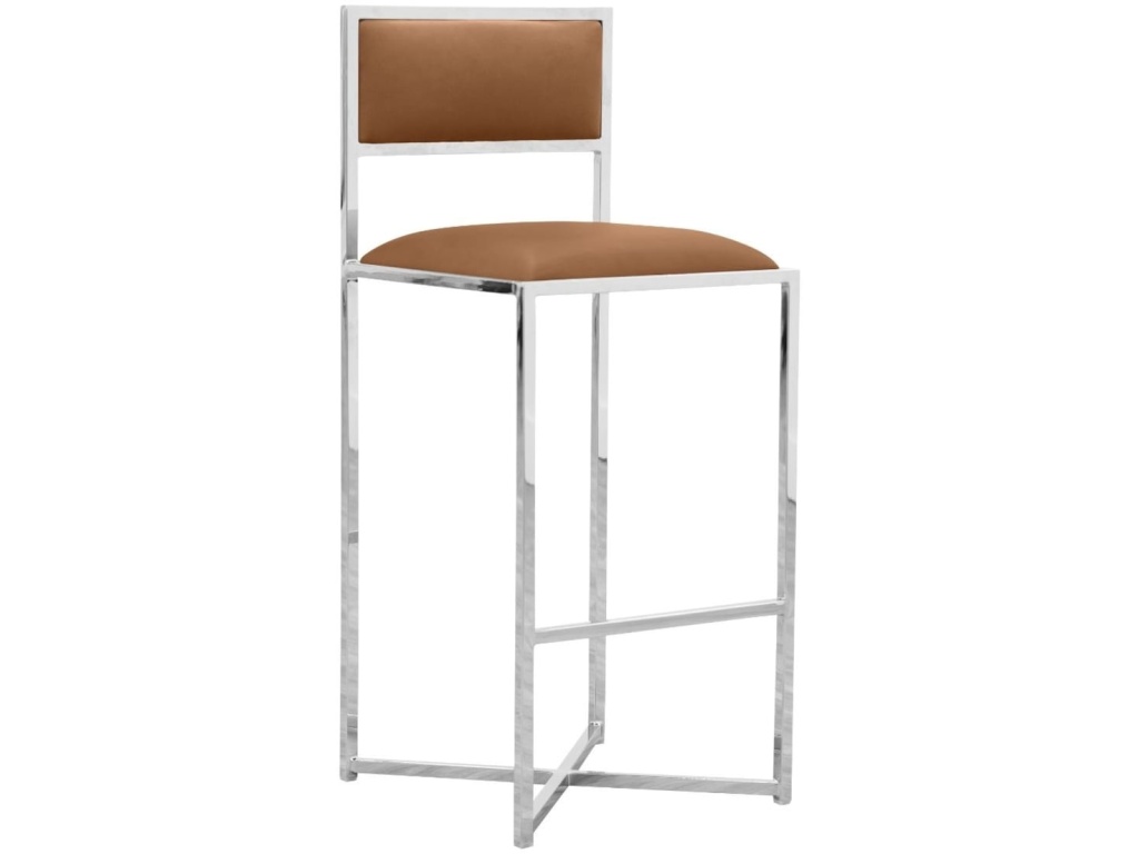 Amalfi X-Base Bar Stool in Cognac Leather - main image
