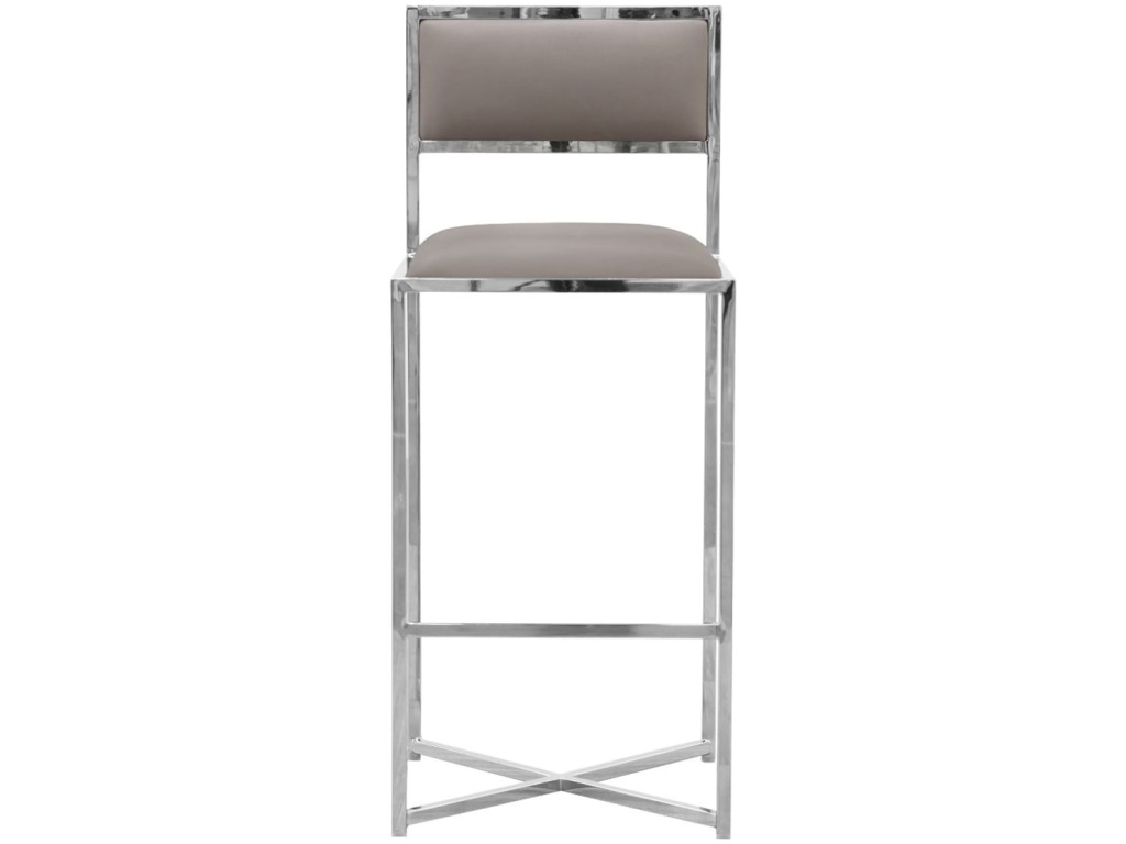 Amalfi X-Base Bar Stool in Taupe Leather - image 1