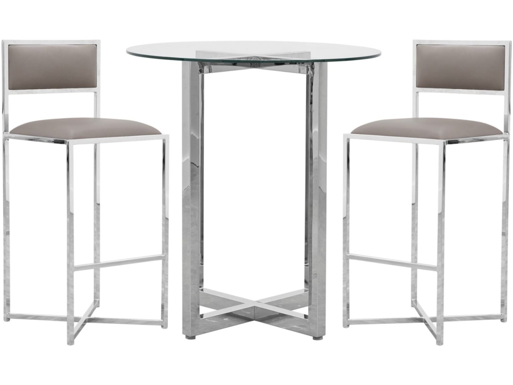Amalfi X-Base Bar Stool in Taupe Leather - image 4