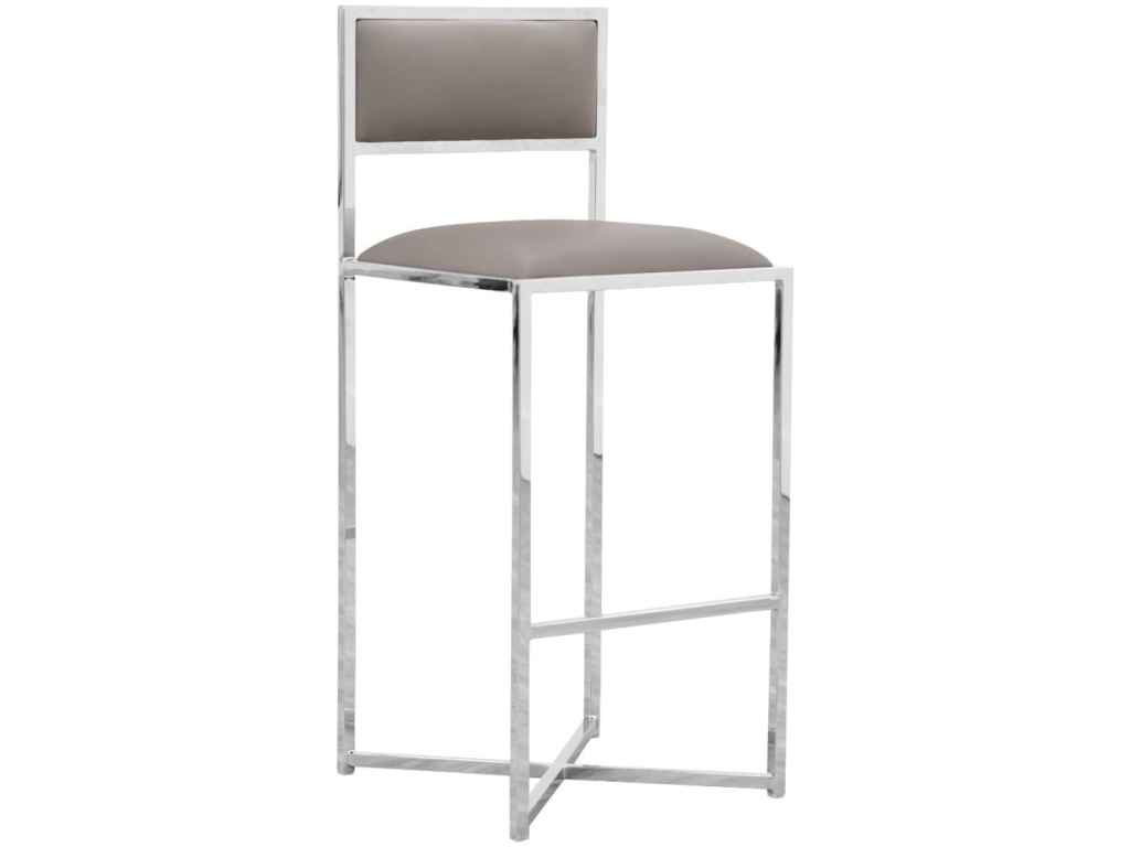 Amalfi X-Base Bar Stool in Taupe Leather - main image