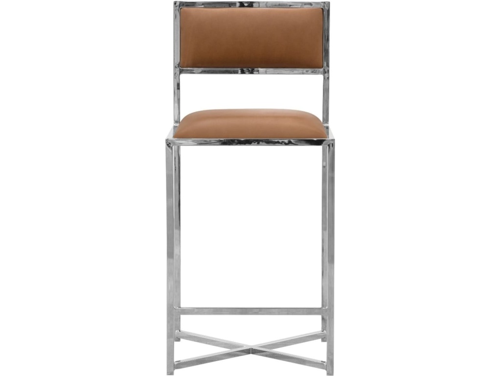 Amalfi X-Base Counter Stool in Cognac Leather - image 1